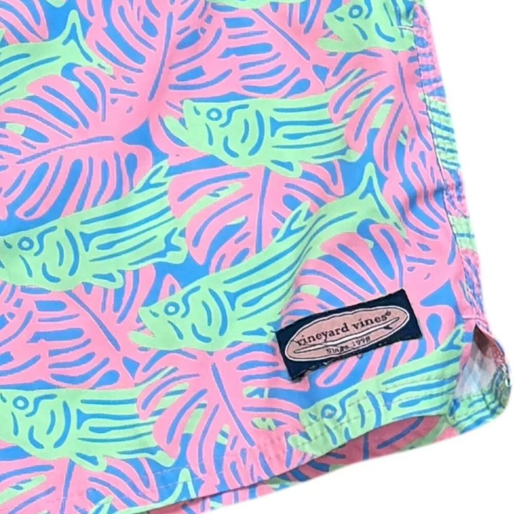 Vineyard Vines Tarpon Palm Chappy Trunk Sour Apple‎ Bathing Suit Swimsuit Small
